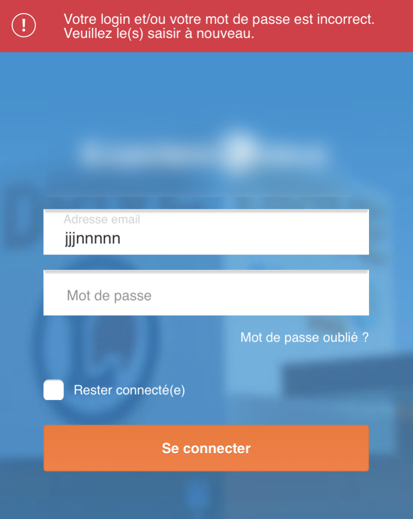 Exemple de message d'erreur trop généraliste