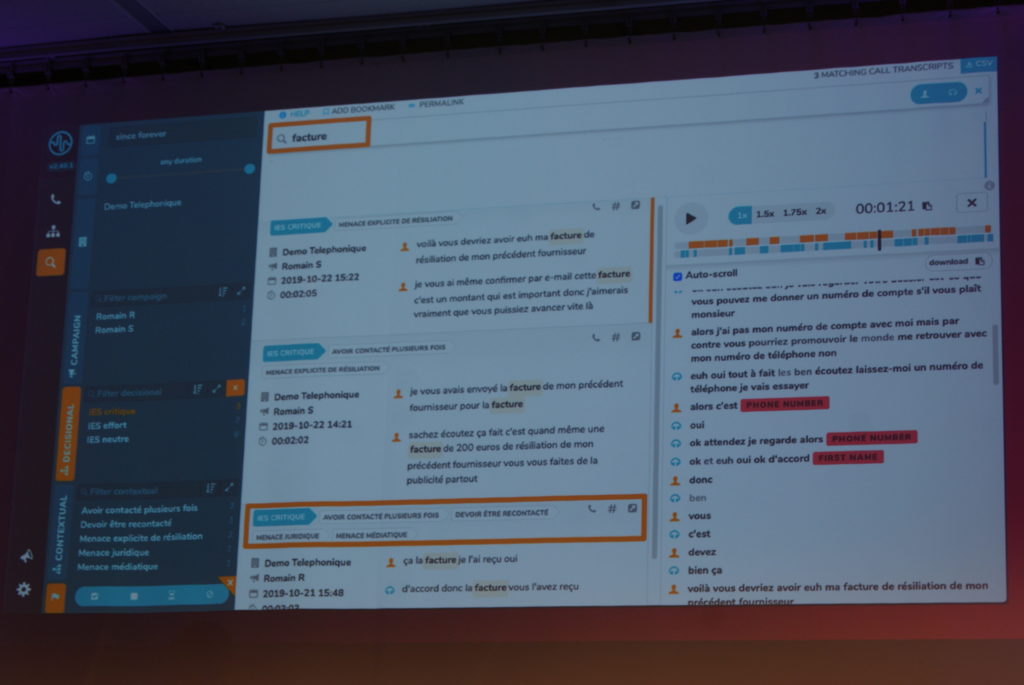 Interface d'analyse des appels du centre d'appel de Butagaz. Toutes les données sont anonymisées. Interface d'analyse des appels du centre d'appel de Butagaz. Toutes les données sont anonymisées.