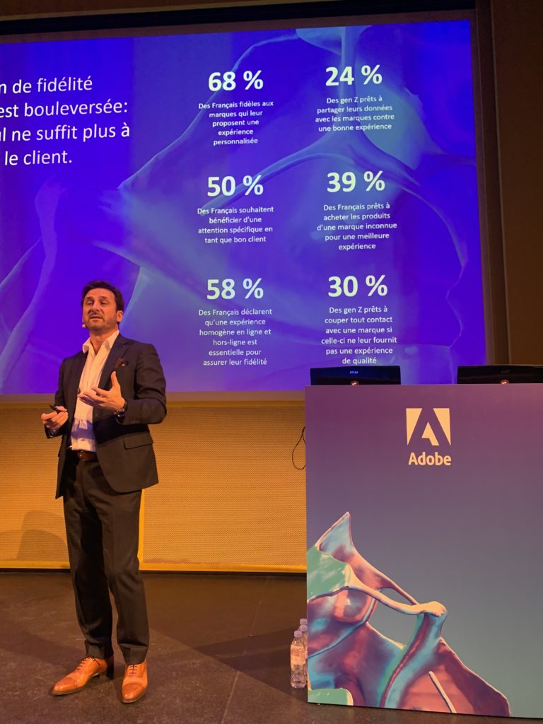 Luc Namann, VP Europe d'Adobe, lors de la conférence Adobe CXM Space à Paris en Novembre 2019
