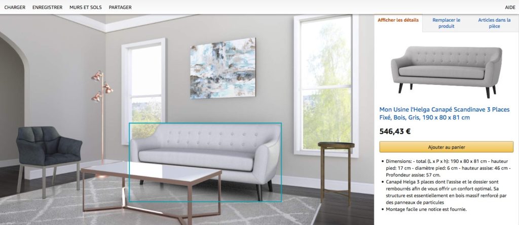 Simulateur de salon d'Amazon Showroom