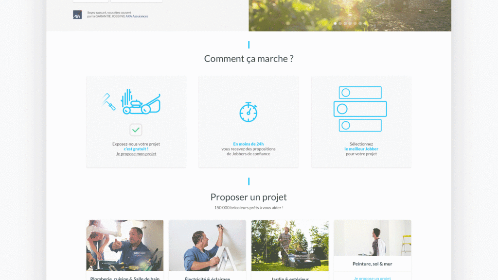 Exemple d'animation pour le site Frizbiz.com