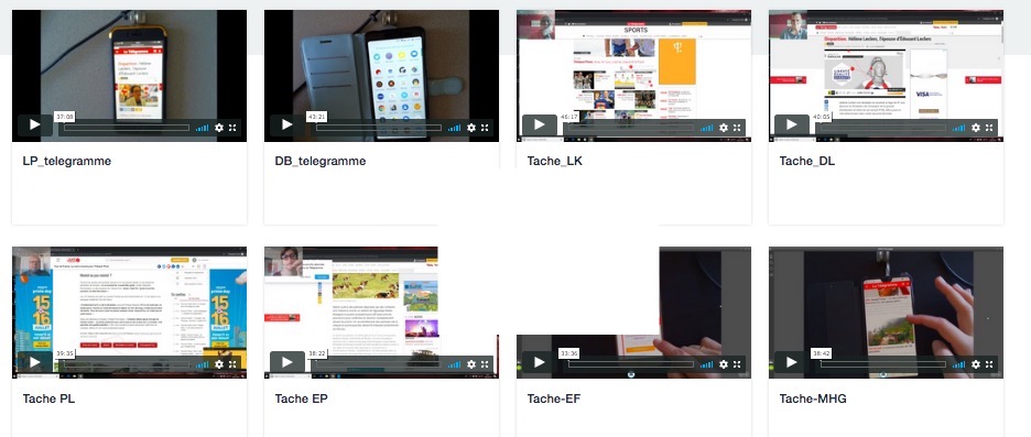 Capture d'écrans de tests utilisateurs pour letelegramme.fr