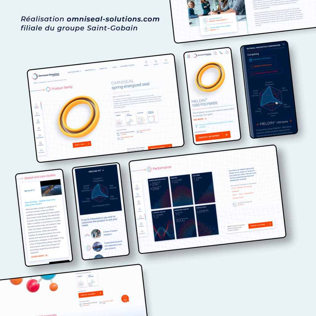 Identité de marque retranscrite sur la refonte de site d'Omniseal Solution