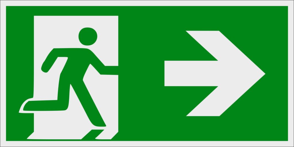 Panneau sortie de secours