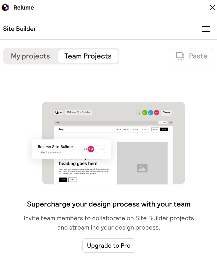 Capture d'écran de la popup d'incitation à s'inscrire pour l'utilisation de la version collaborative