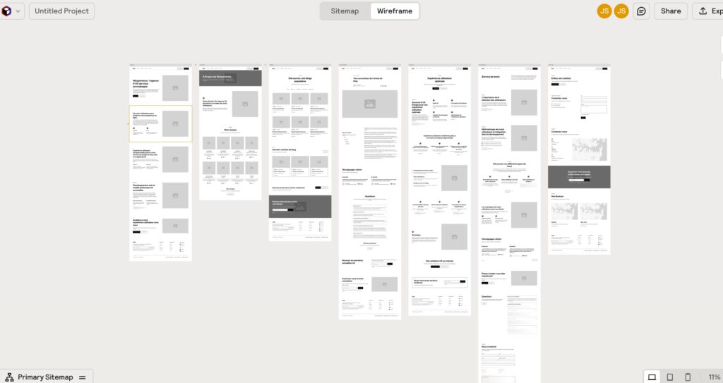 Mockups générés par Relume