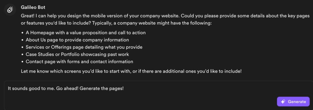 Essai de Galileo.ai : saisie de prompt