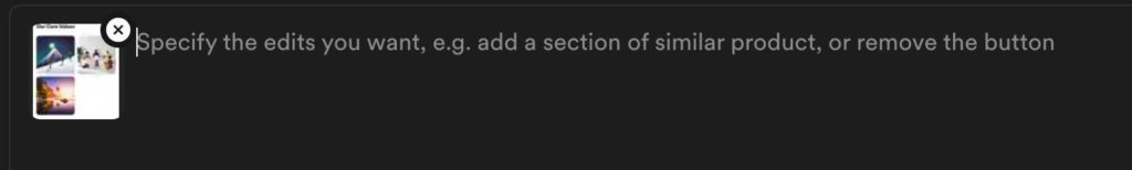 Essai de Galileo.ai : exemple de prompt pour modifier une maquette