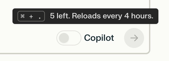 Affichage d'une information au rollover sur la fonction copilot