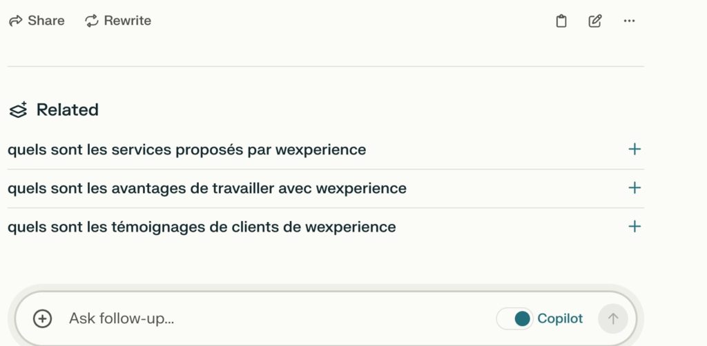 Liens connexes de Perplexity