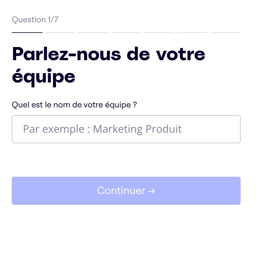 Analyse UX de Miro : capture d'écran de la première étape d'inscription
