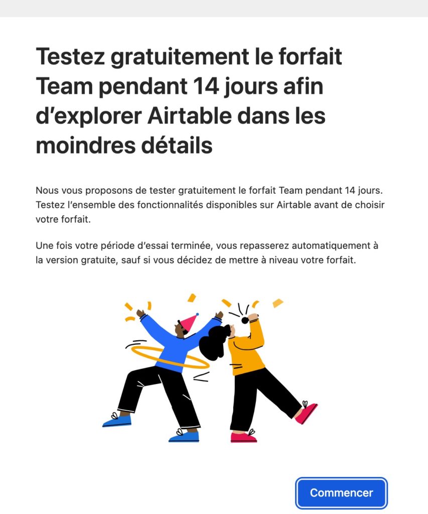 Ecran d'offre professionnelle