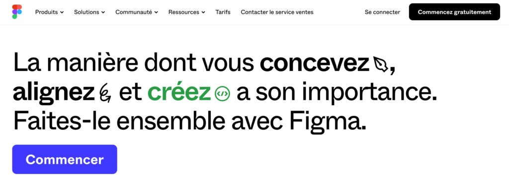 Texte d'accroche de la page d'accueil de Figma