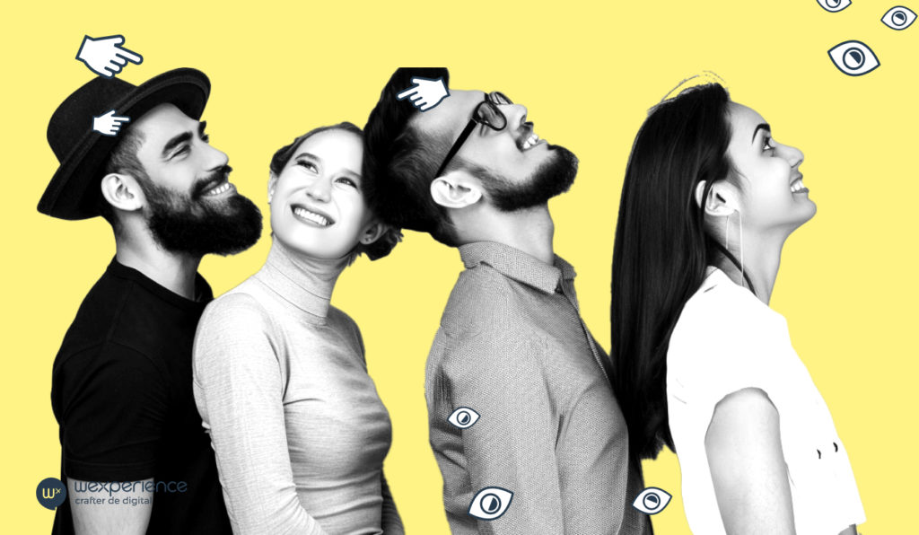 Illustration de l'article : 2 jeunes hommes et 2 jeunes femmes faisant la queue et regardant autour d'eux