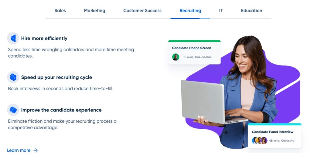 Carrousel sur Calendly.com